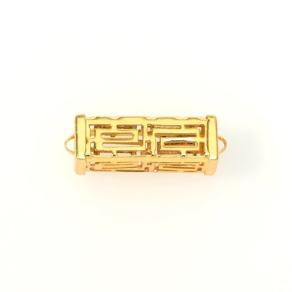 Pendentif connecteur graphique rectangle en laiton doré à l&#39;or fin 24K Premium