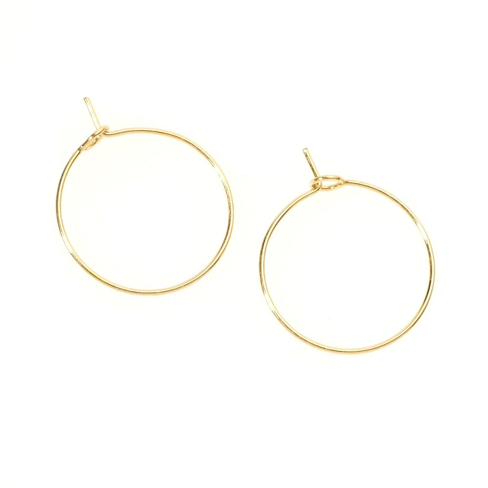 4 boucles d&#39;oreilles créoles 20mm en acier inoxydable 316 Doré 18K