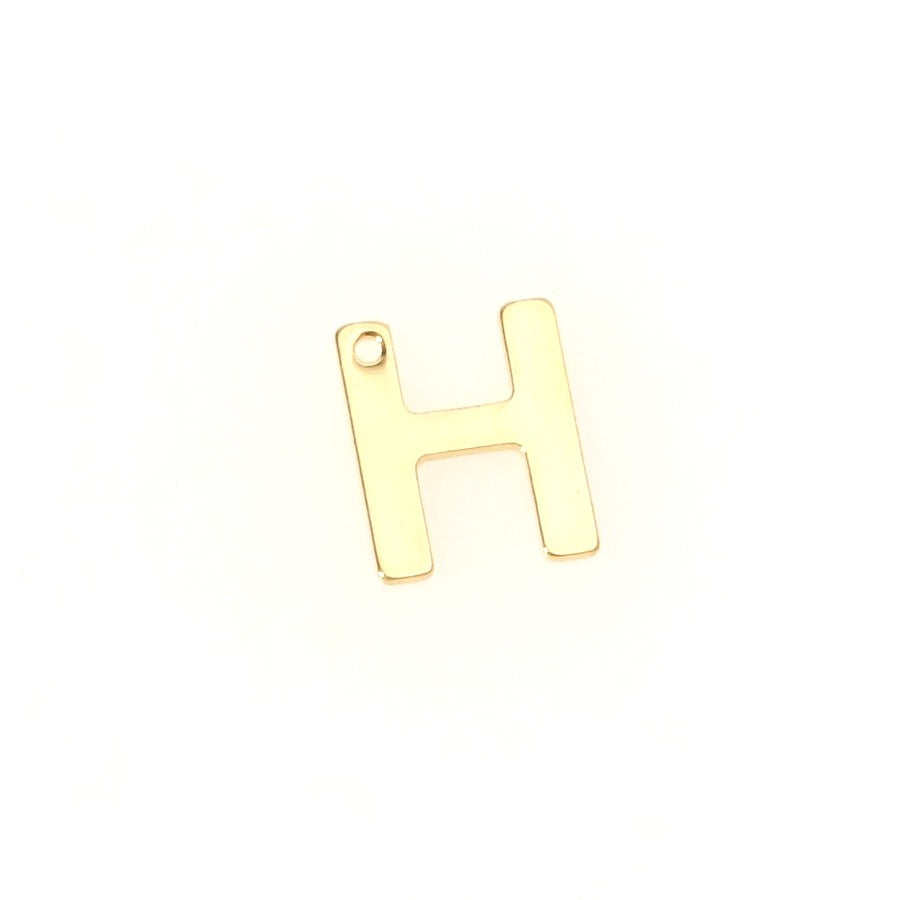 Pendentif Lettre H en acier inoxydable 304 Doré 18K