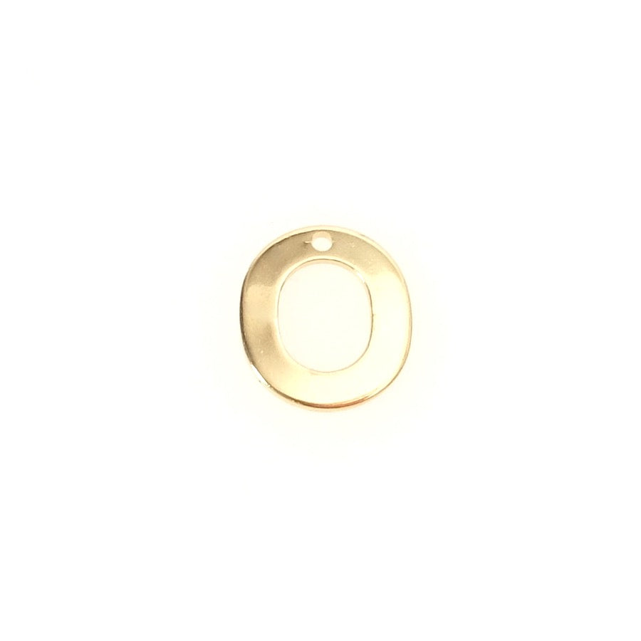 Pendentif Lettre O en acier inoxydable 304 Doré 18K