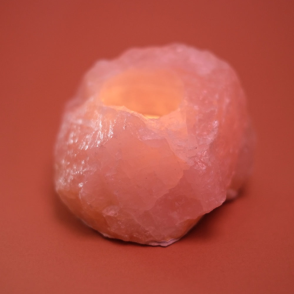 Bougeoir en Quartz rose - Pure Minéral