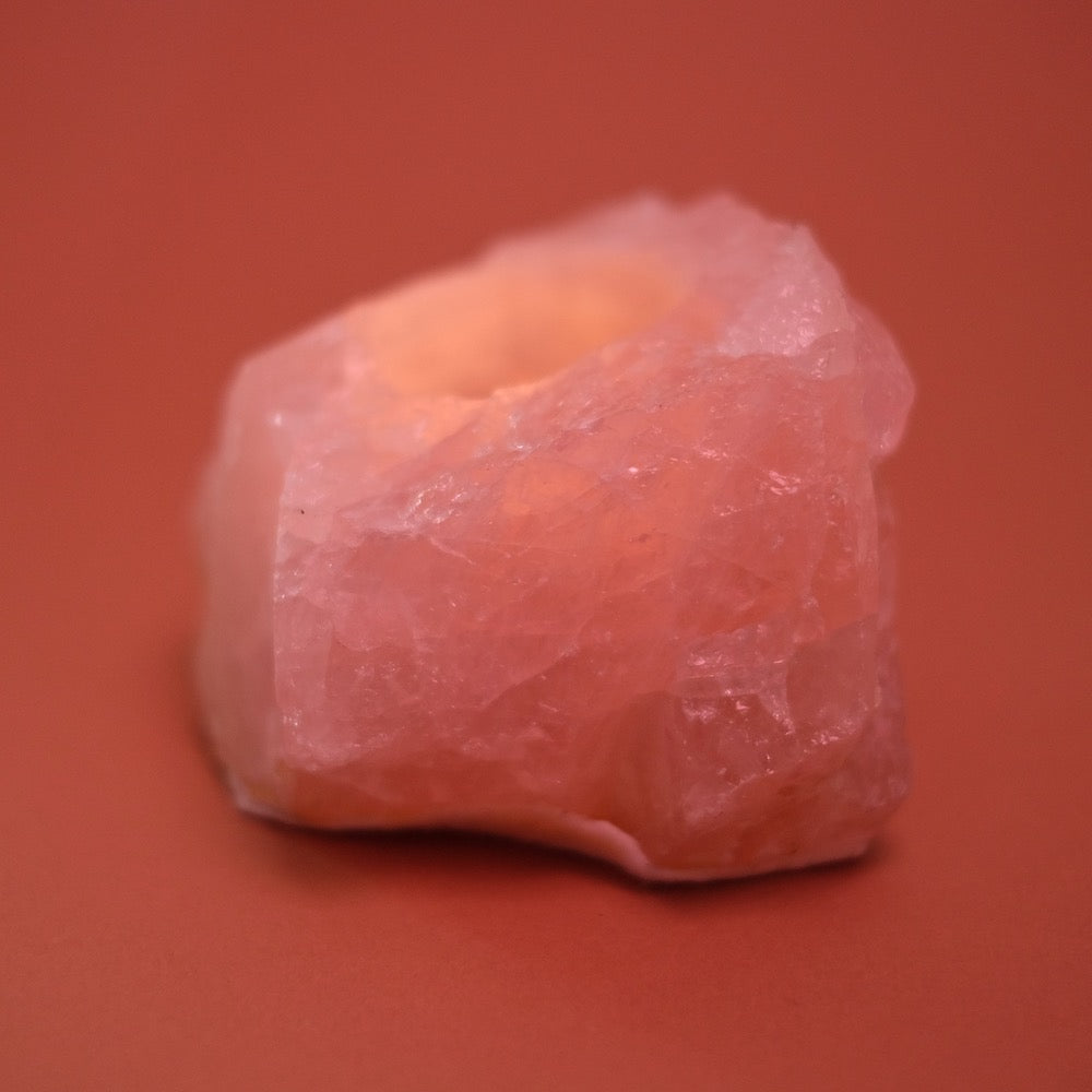 Bougeoir en Quartz rose - Pure Minéral