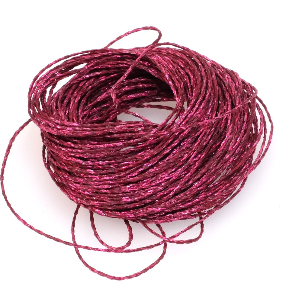 Bobine de fil ciré Linhasita 0,5mm pour micro macramé - Fuchsia métallisé