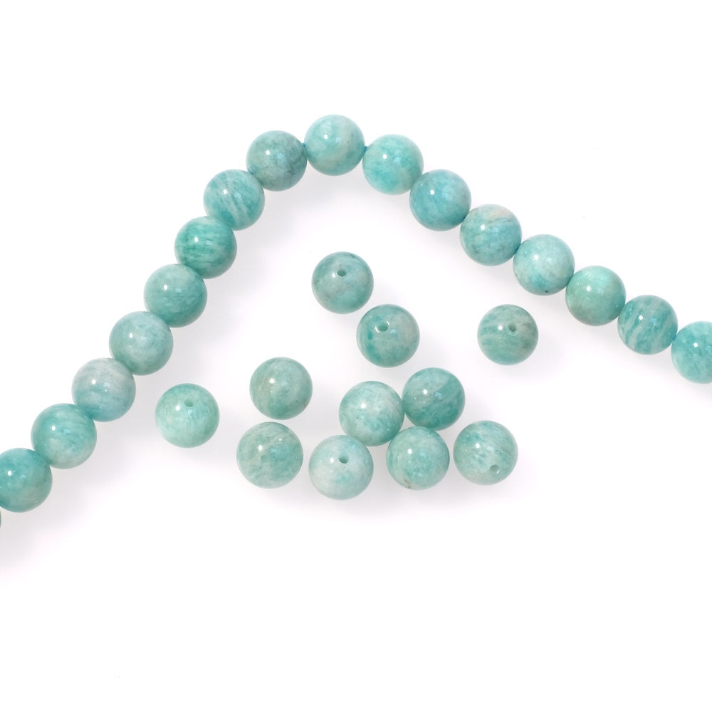 10 perle en pierre naturelle ronde 8mm naturelles Amazonite