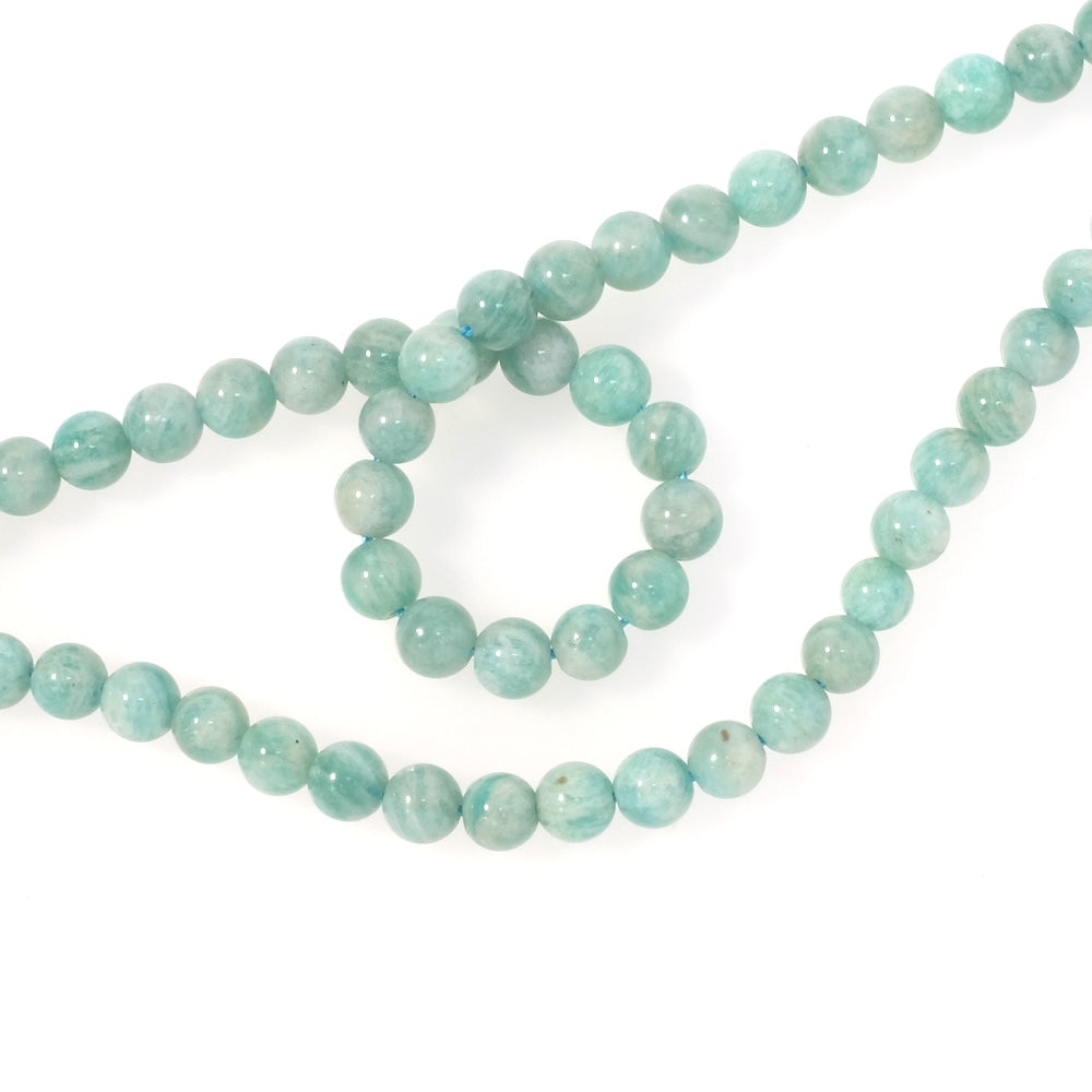 Fil de perles naturelles rondes 6mm en Amazonite