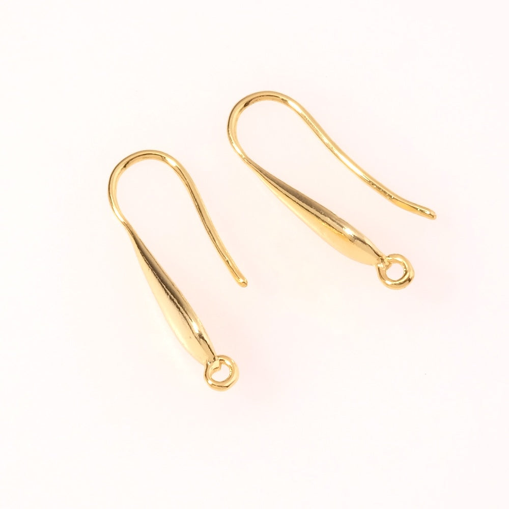 Boucles d'oreilles Crochets gouttes en laiton doré à l'or fin 24K Premium