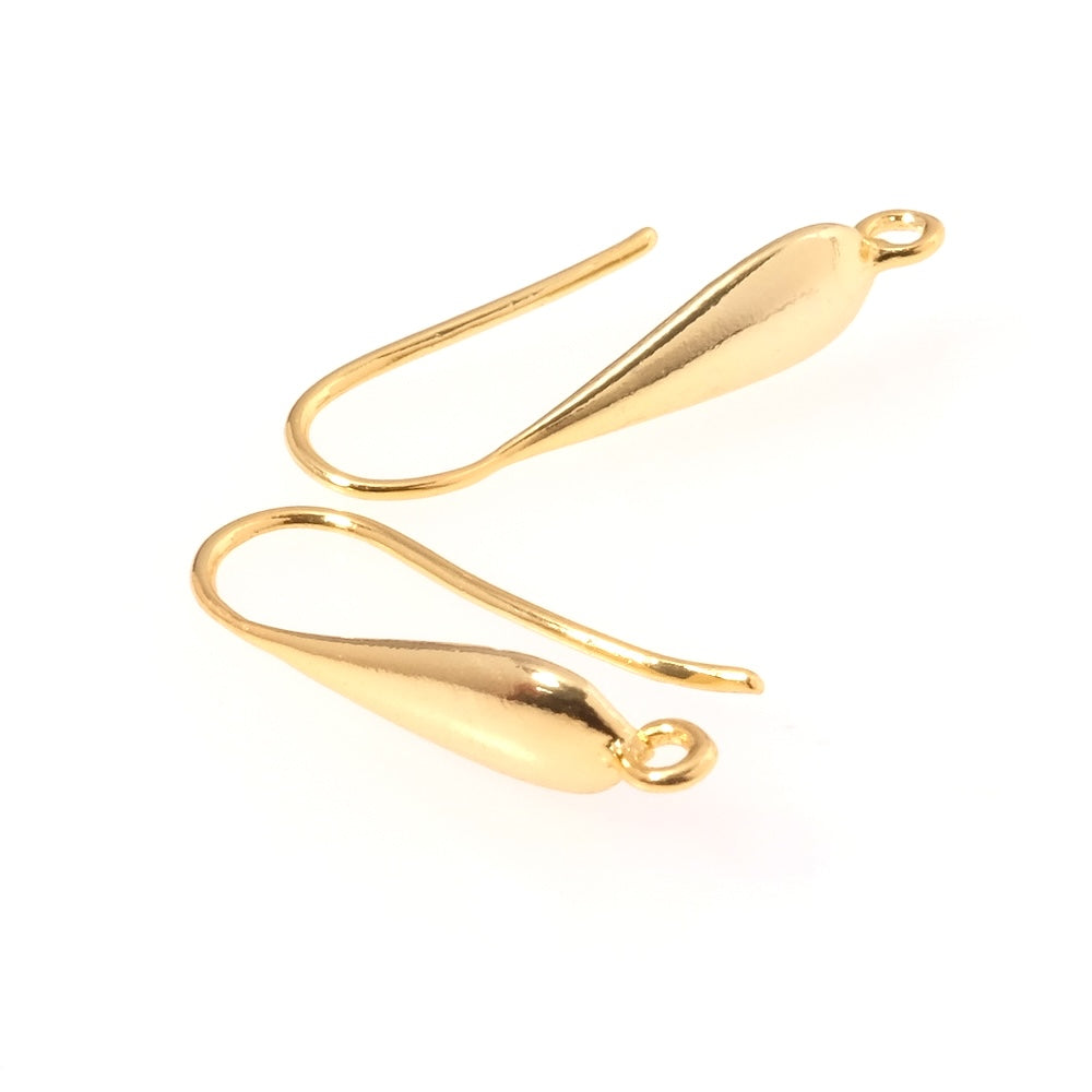 Boucles d'oreilles Crochets gouttes en laiton doré à l'or fin 24K Premium