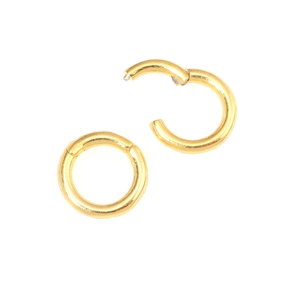 Fermoir anneau clip 14mm en laiton doré 24K Premium