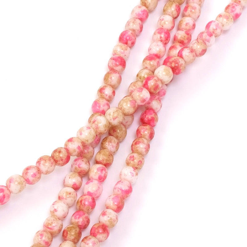 Filo di perle di Boemia tonde da 4mm tonalità rosa opaco