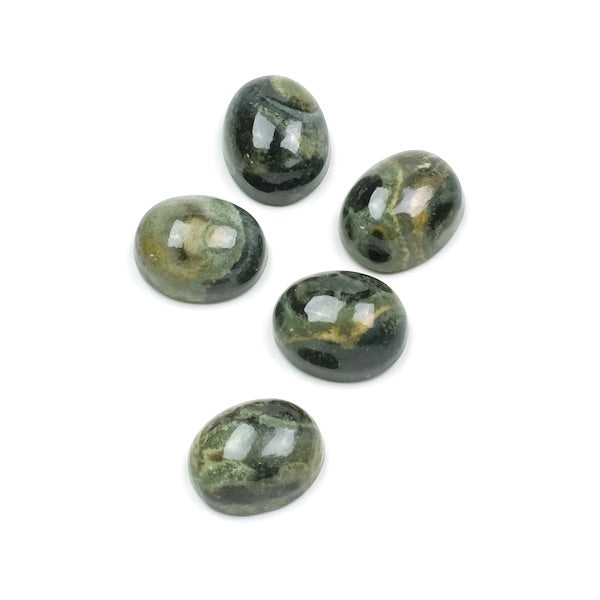 Cabochon pierre naturelle Ovale 8 x 10mm Jaspe vert