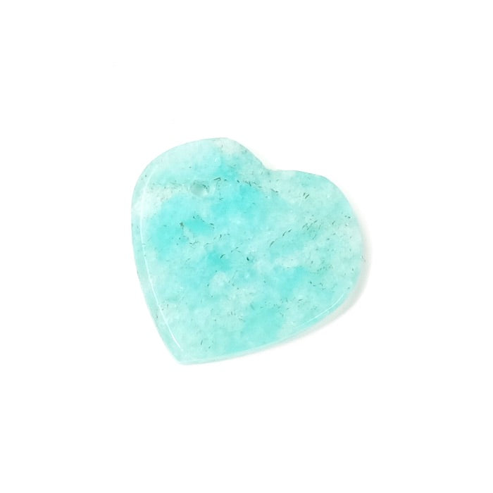 Pendentif Coeur en pierre naturelle Amazonite - Sérénité