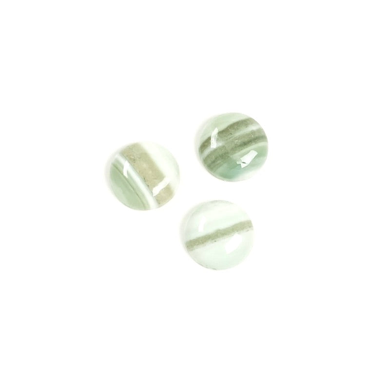 Cabochon in pietra naturale da 8 mm Agata striata verde