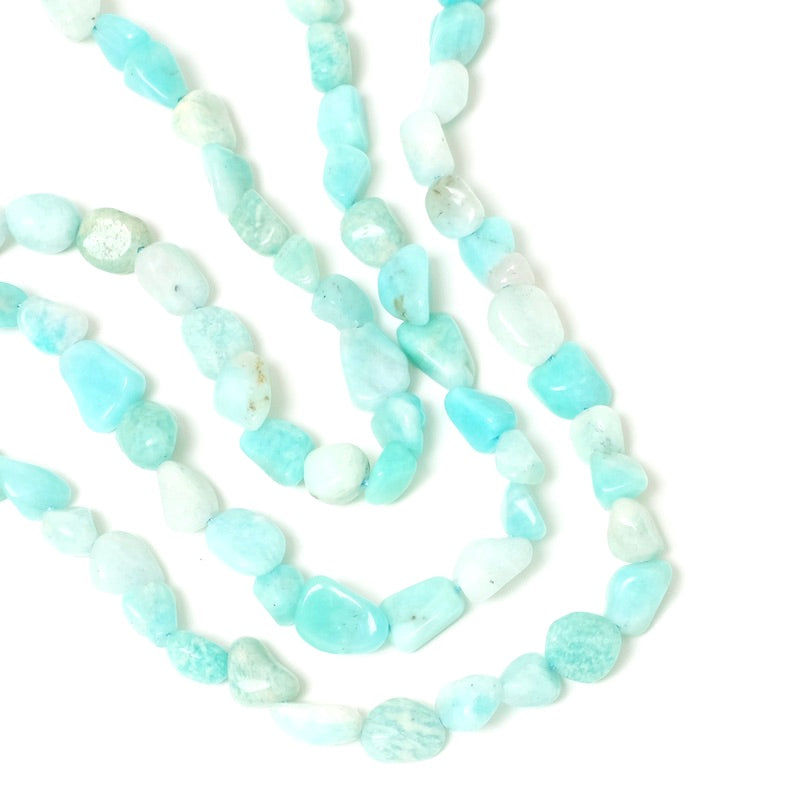 10 perles naturelles irrégulières en Amazonite