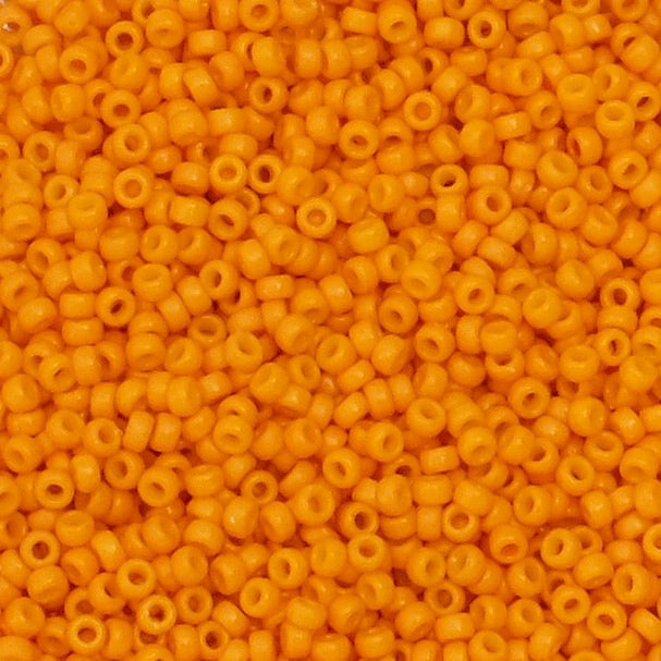 8 grammes de perles Miyuki Rocailles 15/0 Duracoat Opq Kumquat N°4454