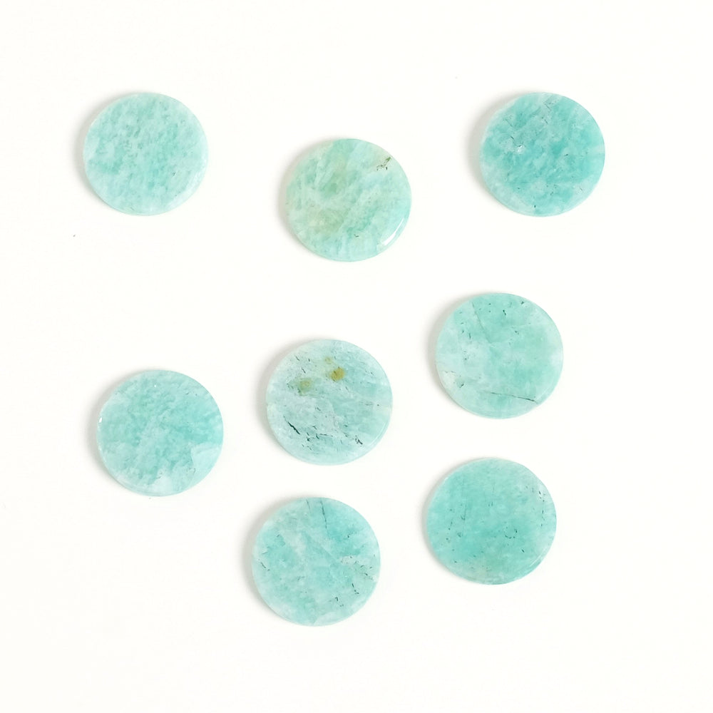 Cabochon pierre naturelle plat 12mm Amazonite