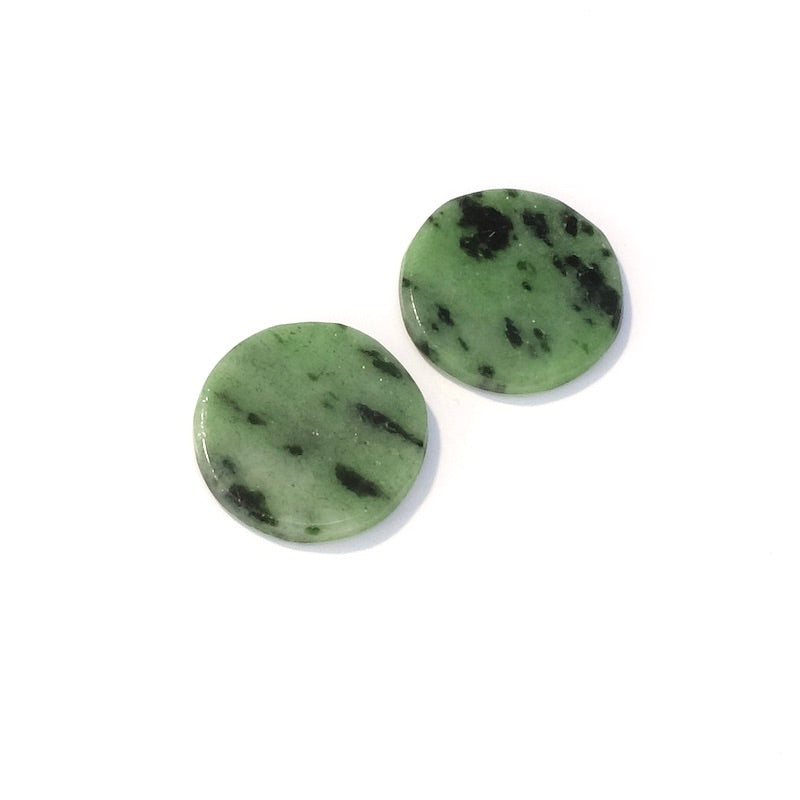 Cabochon pierre naturelle plat 12mm Rubis sur Zoïsite Anyolite