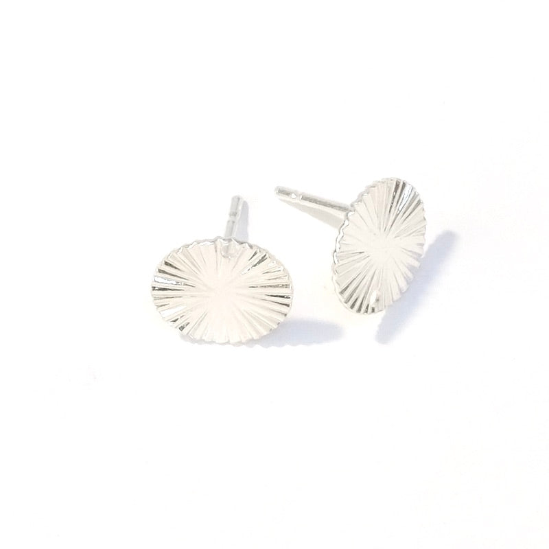 Boucles d'oreilles ronds Ondulés en laiton Argenté 925 Premium