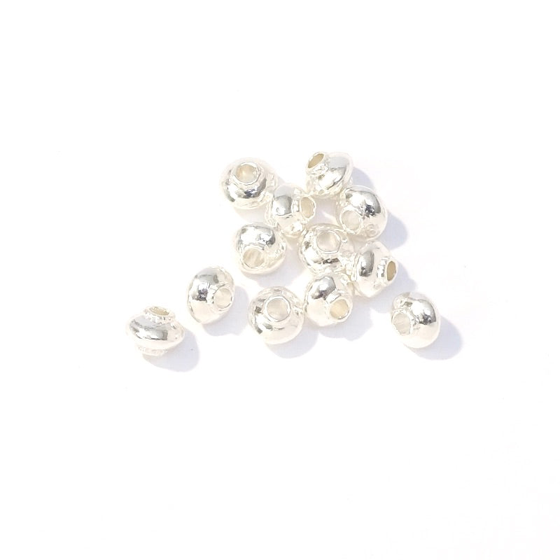 6 perles donuts ethniques 5mm en Laiton Argenté 925 Premium