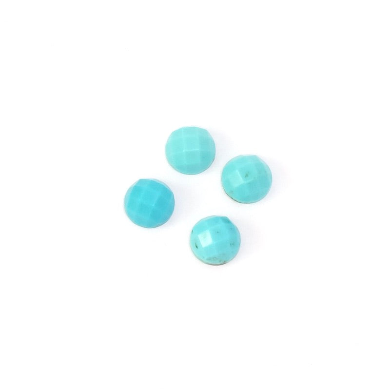 Cabochon pierre naturelle 6mm facetté Turquoise Arizona 