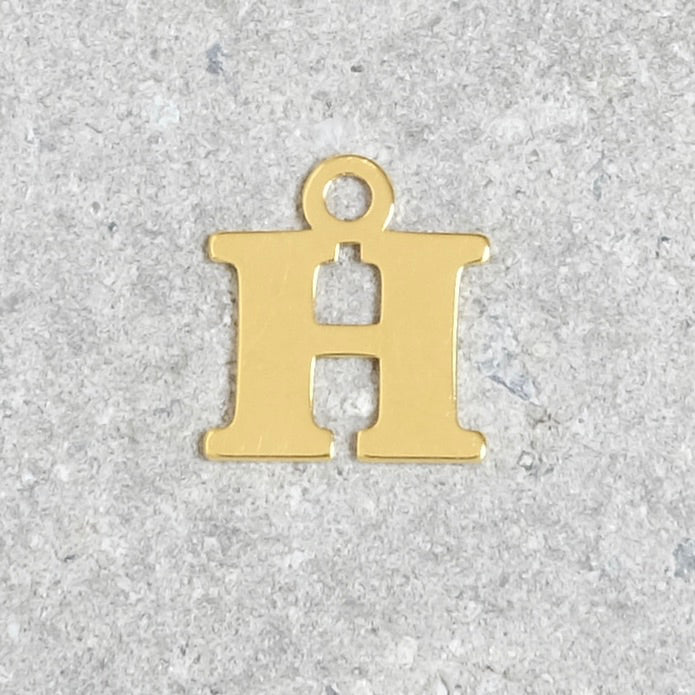 Pendentif lettre H en argent 925 doré à l&#39;or 24K