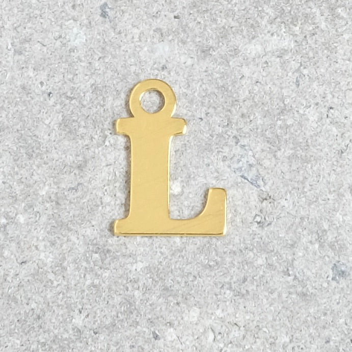 Pendentif lettre L en argent 925 doré à l&#39;or 24K