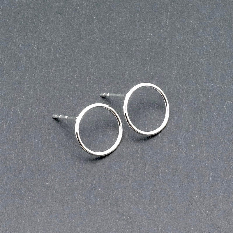 Lot de 2 Créoles Boucles d&#39;oreilles 10mm clous en argent massif 925 