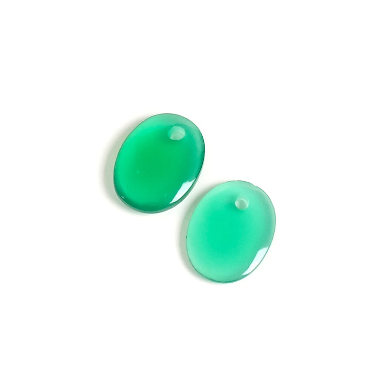 Pendentif Ovale 8x10mm en  pierre naturelle Onyx vert