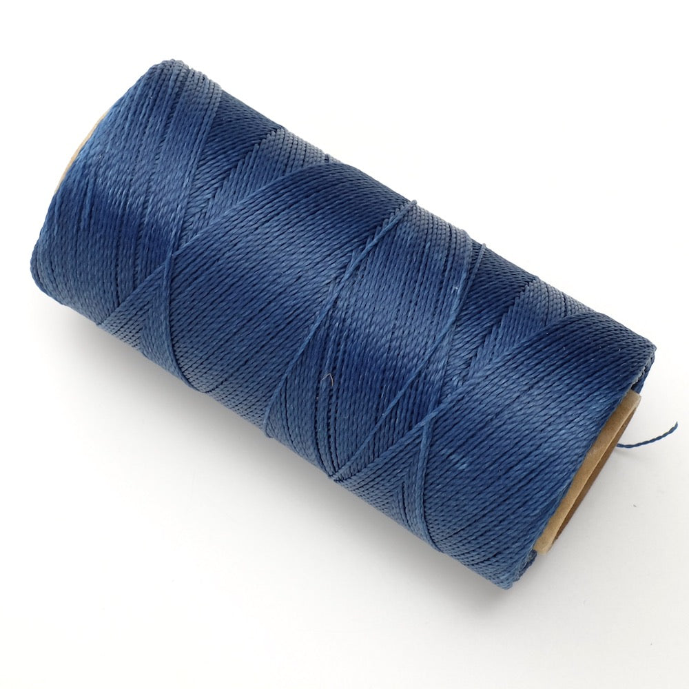 Bobine de fil ciré Linhasita 0,5mm pour micro macramé - Bleu nuit