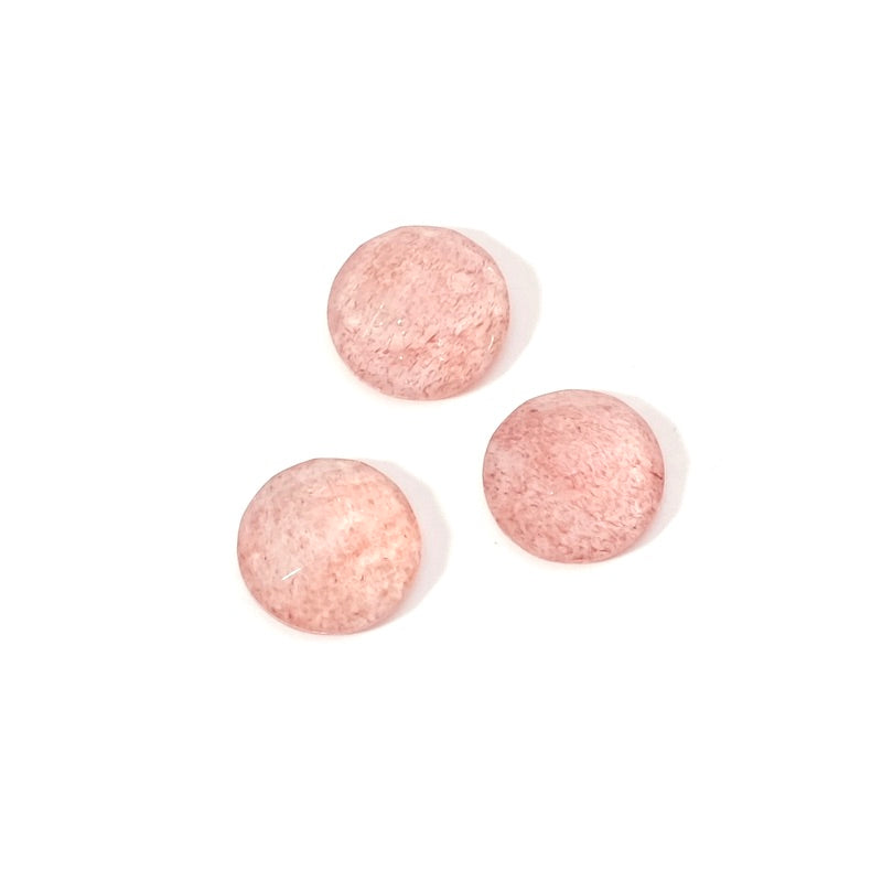 Cabochon en pierre naturelle facettée 8mm Quartz fraise