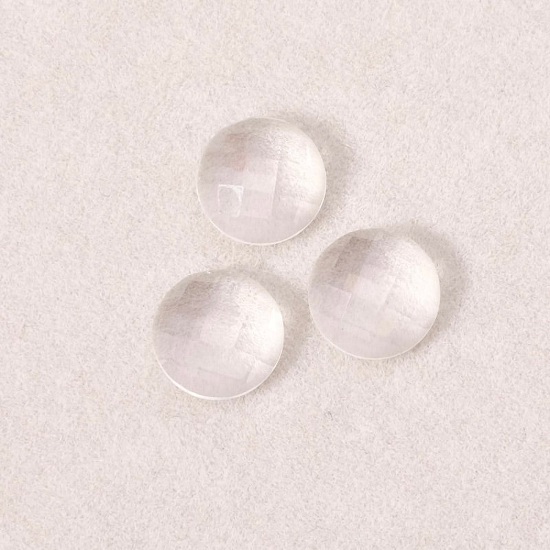 Cabochon en pierre naturelle facettée 8mm Quartz Crystal