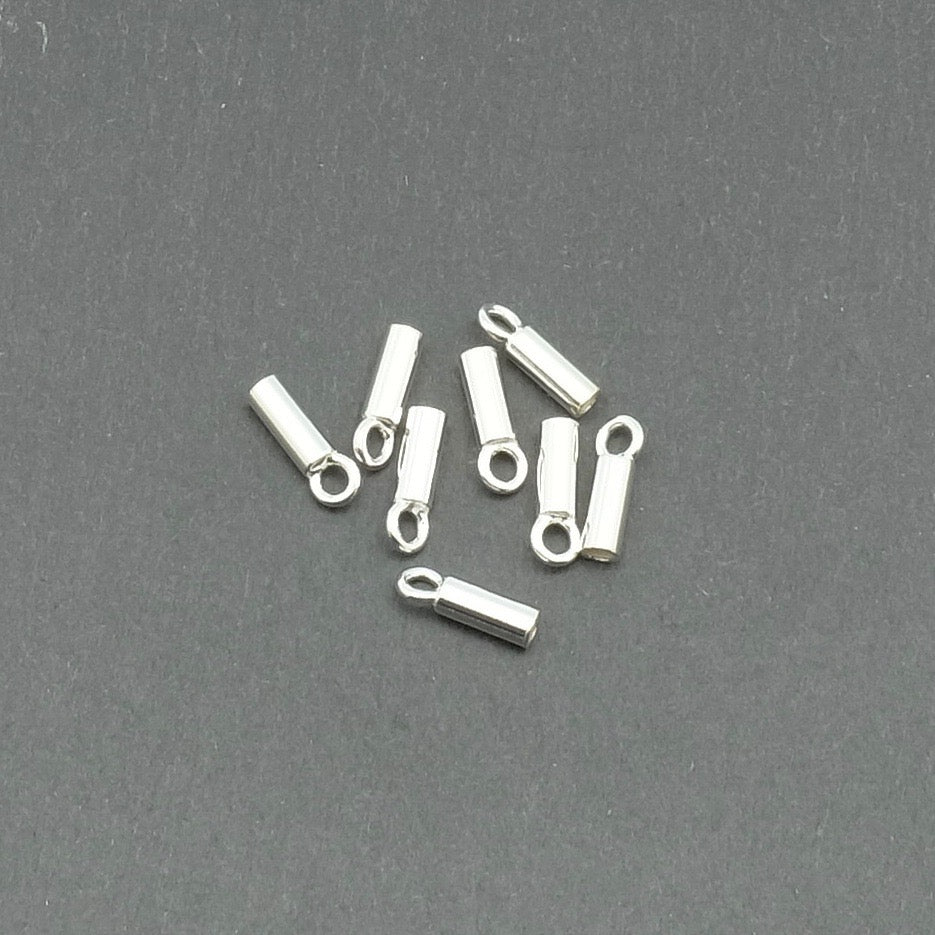 4 embouts ronds 2mm en argent massif 925