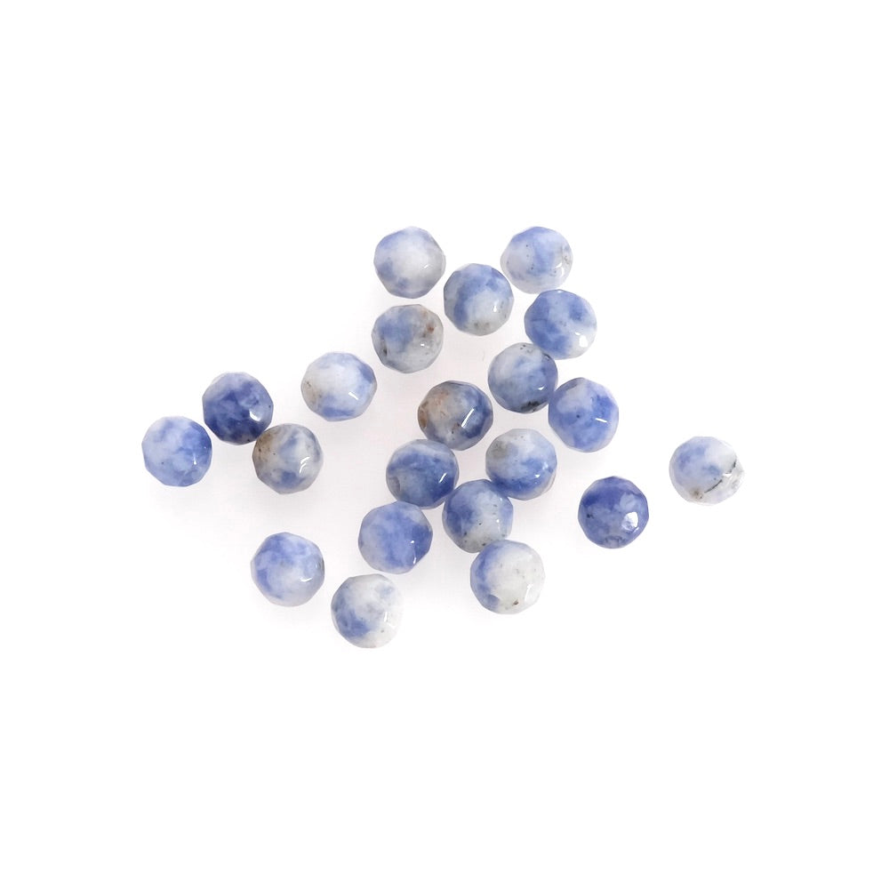 Fil de perles naturelles facettées 4mm Sodalite