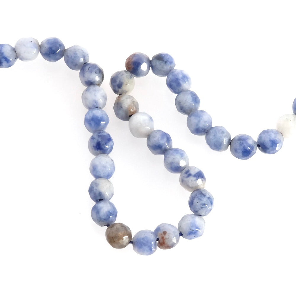 Fil de perles naturelles facettées 4mm Sodalite