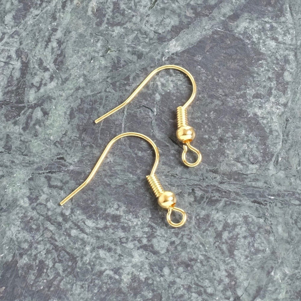 Crochets Boucles d&#39;oreilles en laiton Plaqué or 24K, la paire