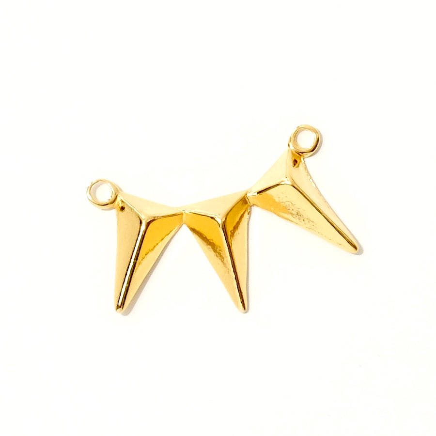 Pendentif connecteur triangle en argent 925 doré à l&#39;or 24K