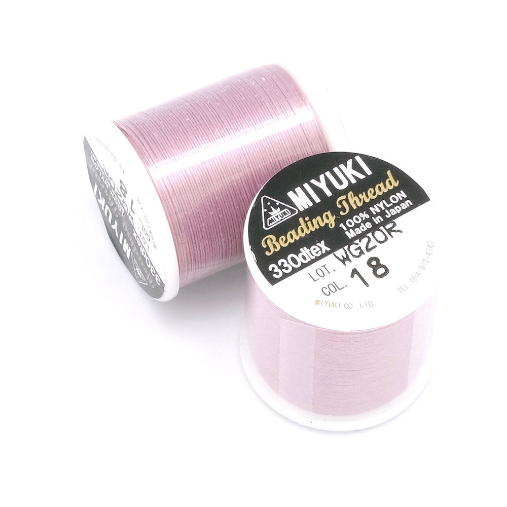 Bobina da 50 metri di filo per perline Miyuki Filo di nylon da 0,25 mm Rosa N. 18