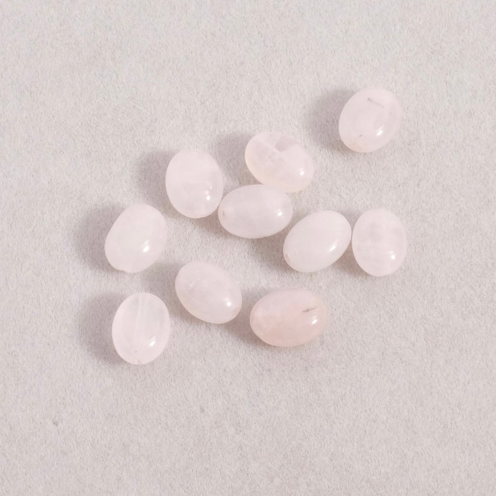 10 perle ovali 6x8mm in Quarzo rosa